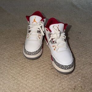 Big kids Nike Air Jordan 3 Red Cardinal 7Y